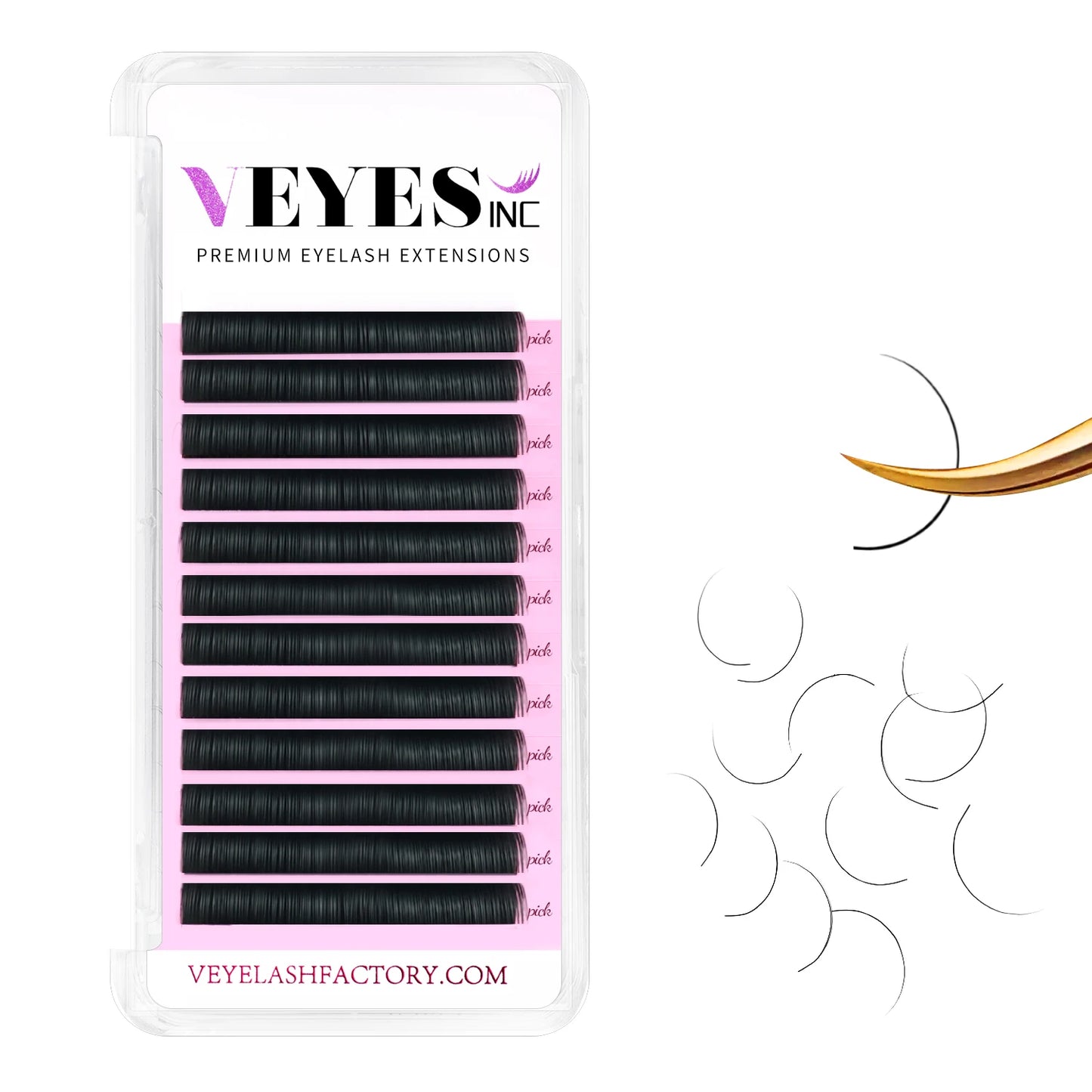 Veyes Inc Eyelash Extensions 8 To 16 Matte Black Silk