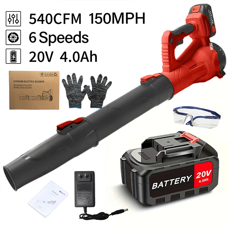 Ultra High Power Cordless Leaf Blower with Battery for Garden Cleaning Leaves Dust Removal and Snow Removal