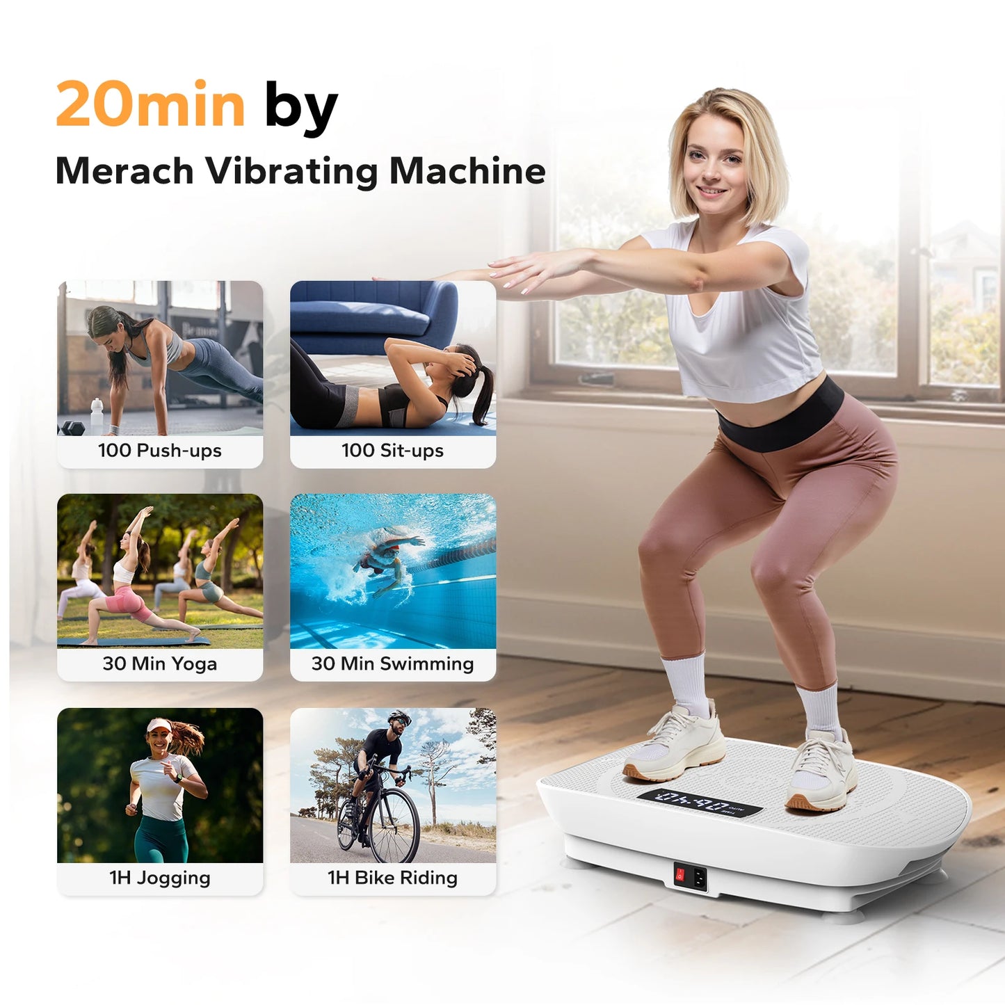 Merach Vibration Plate Exercise Machine Whole Body Fitness