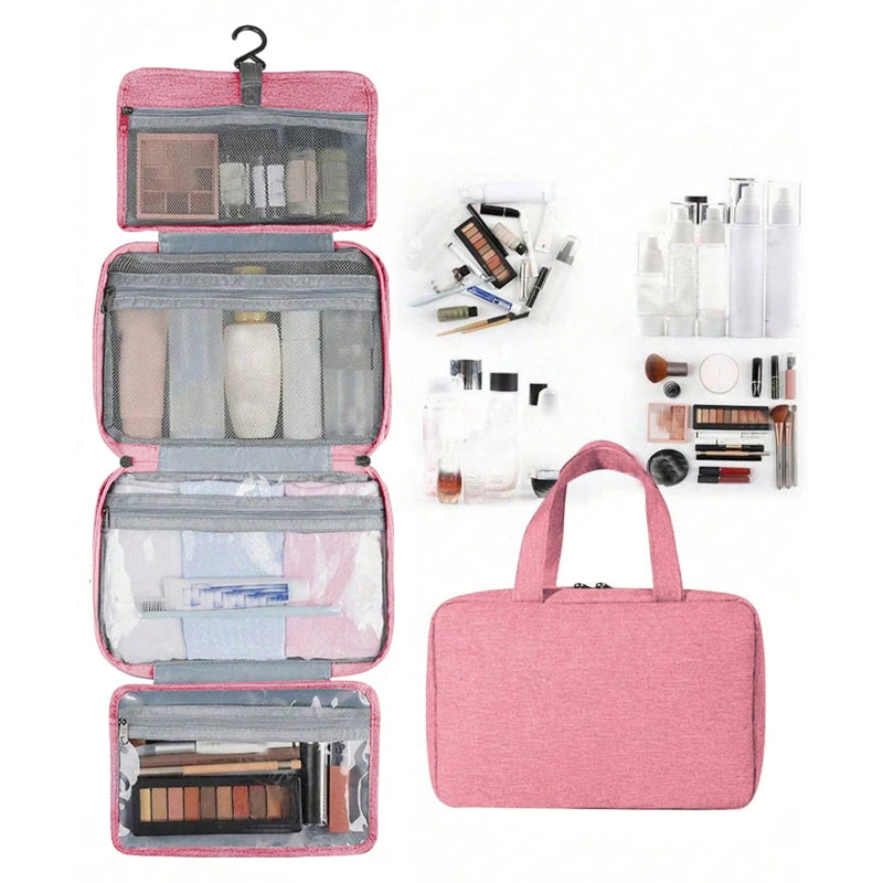 Travel Hanging Toiletry Bag Waterproof Cosmetic Storage Wet Dry Separated Organizer For Bathroom And Travel
