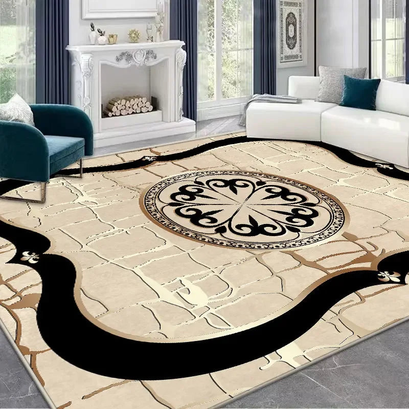 Light Luxury Anti Slip Bedside Rug Living Room Washable
