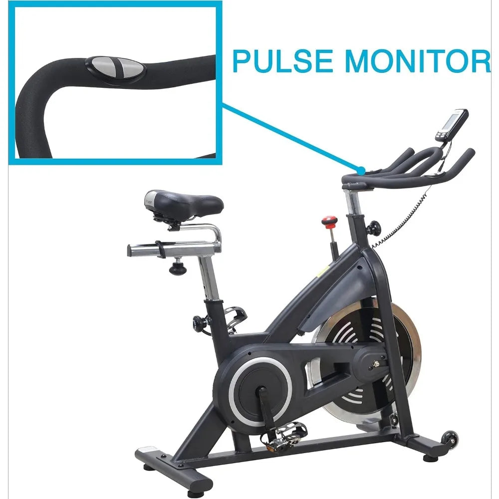 Indoor Cycle Bike Magnetic Belt Drive Trainer LCD Monitor