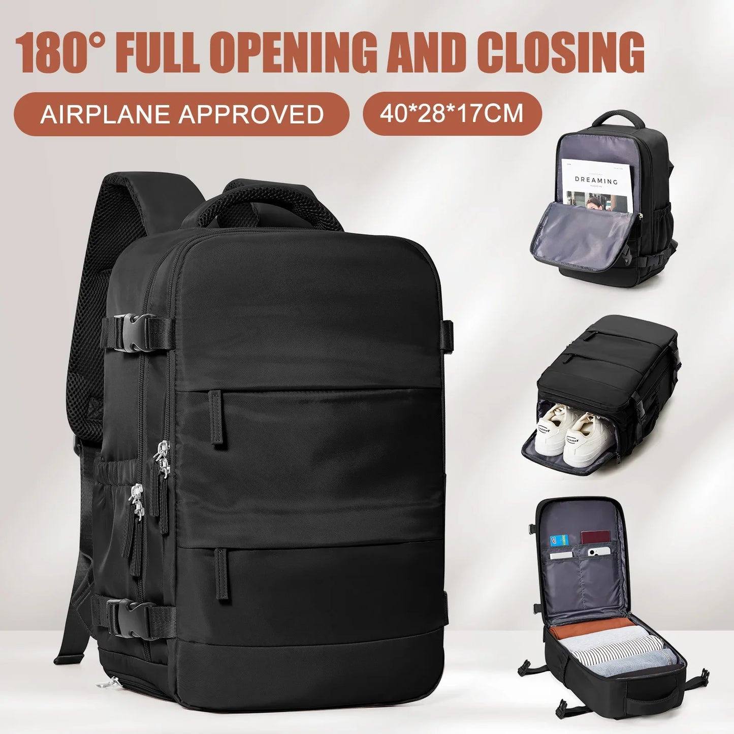 Unisex Ryanair Hand Luggage Backpack 40x20x25 Cm Waterproof Carry On Business Laptop Bag For Travel And College