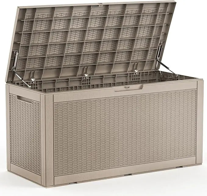 120 Gallon Waterproof Outdoor Resin Deck Box Lockable