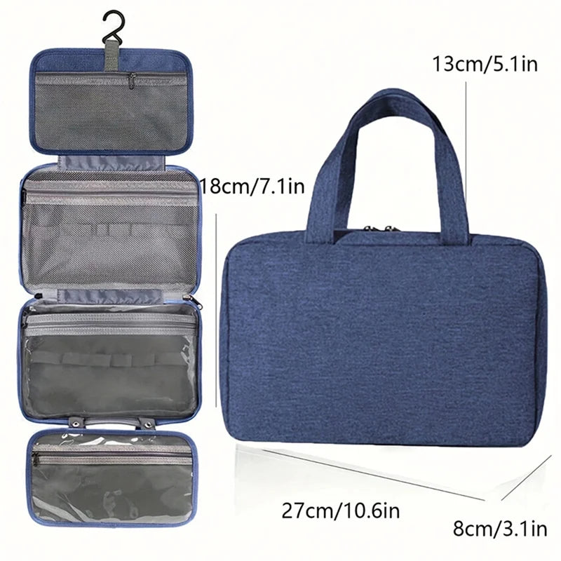 Travel Hanging Toiletry Bag Waterproof Cosmetic Storage Wet Dry Separated Organizer For Bathroom And Travel