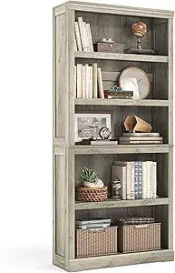 5 Shelf Floor Standing Bookcase 68 Inch Tall Home Office