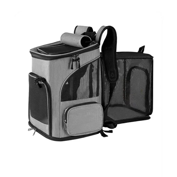 Breathable Cat Carrier Backpack Foldable Travel Bag For Cats And Dogs Expandable Large Capacity