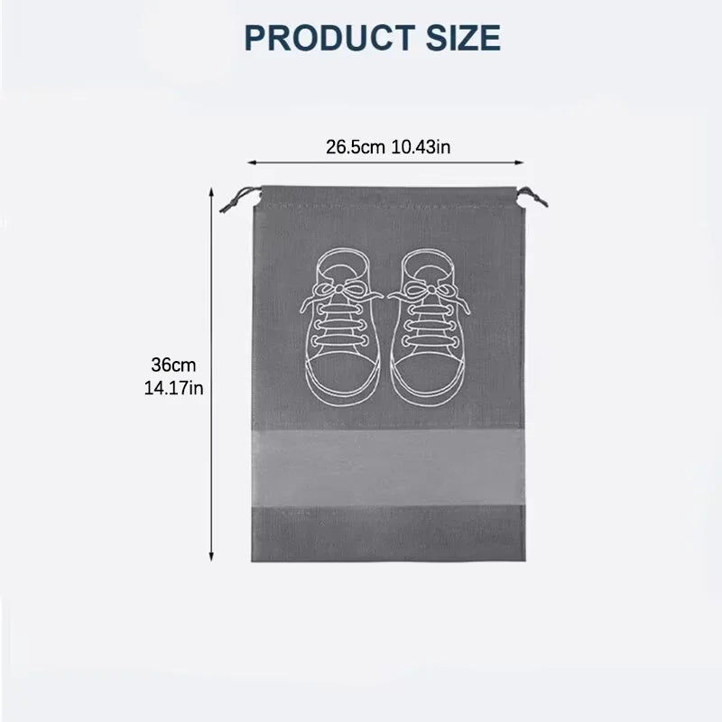 5 Or 10 Pcs Shoes Storage Bag Closet Organizer Non Woven Travel Portable Waterproof Hanging Bag With Pocket