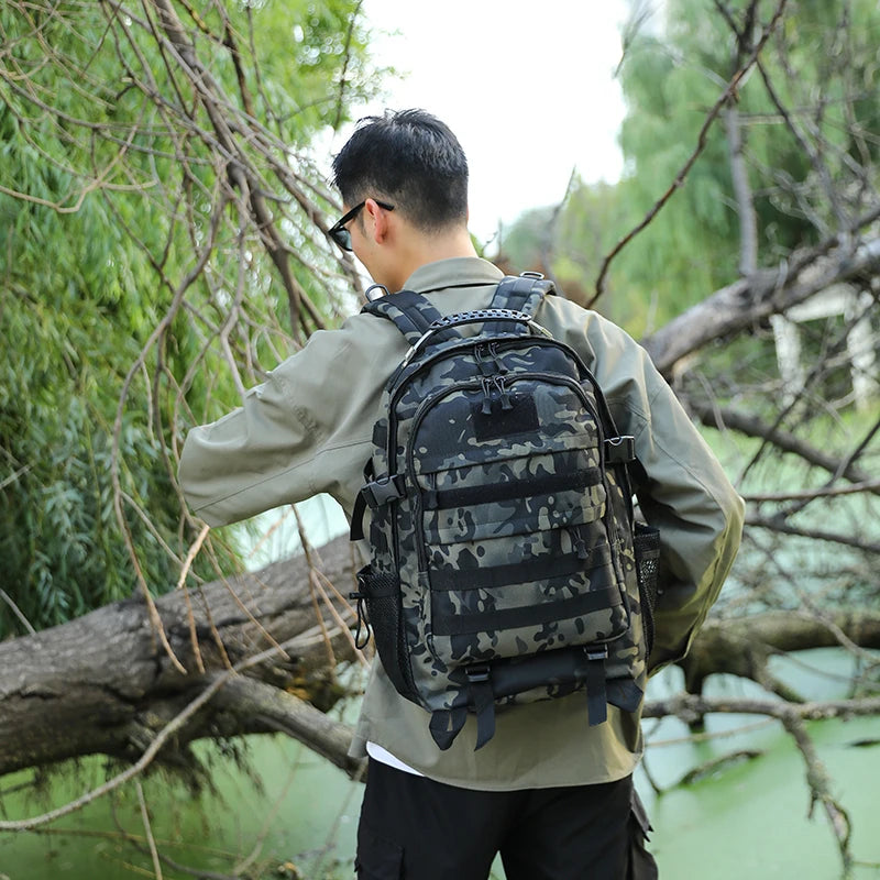 Large Capacity Hiking Backpack For Outdoor Adventures And Travel With Multiple Compartments 20 To 35 Liter Oxford
