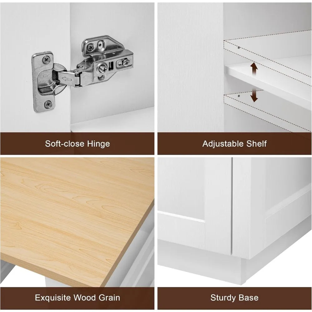 Extendable Kitchen Island With Power Outlet And Storage
