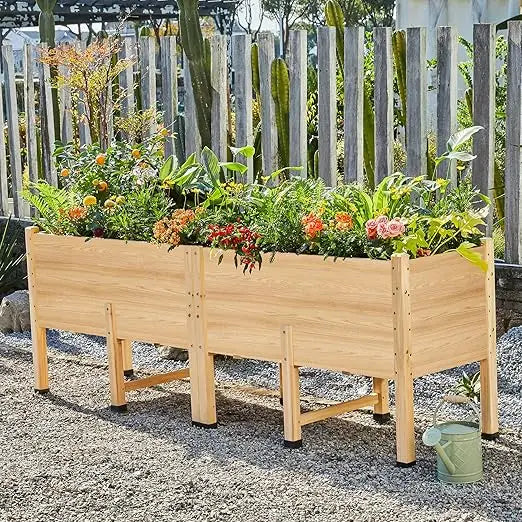 Raised Garden Bed 8x2 Ft With Legs And Drainage Holes