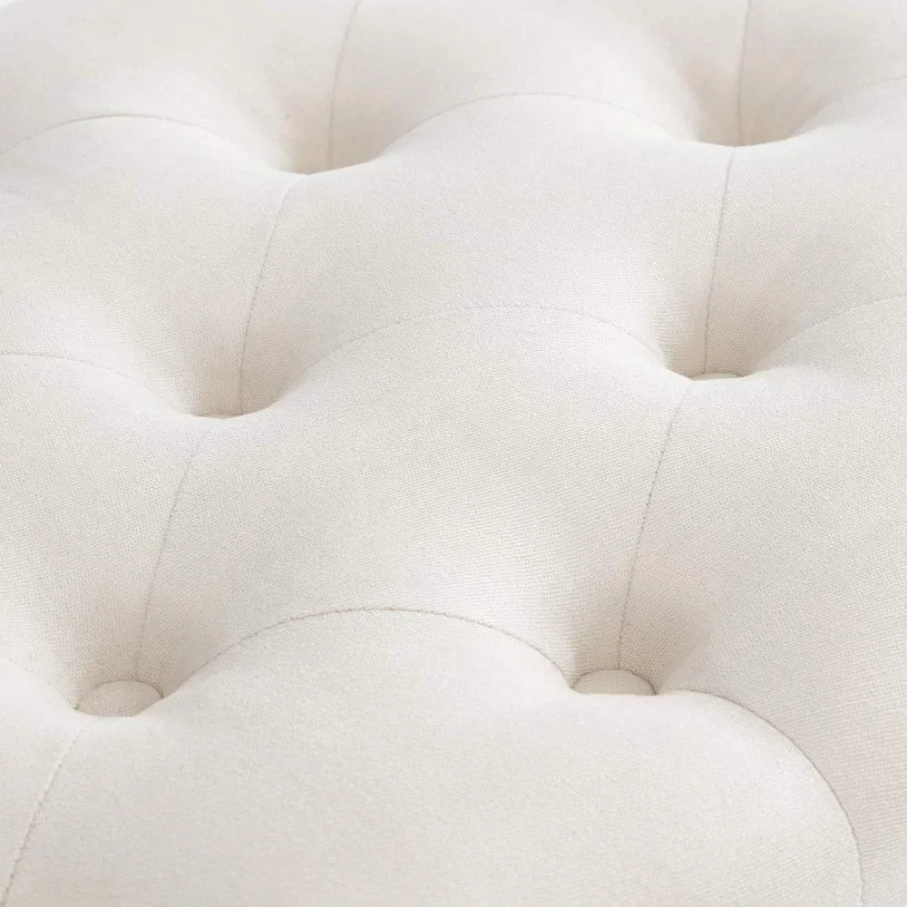 Upholstered Button Tufted Storage Ottoman With Safety Hinge