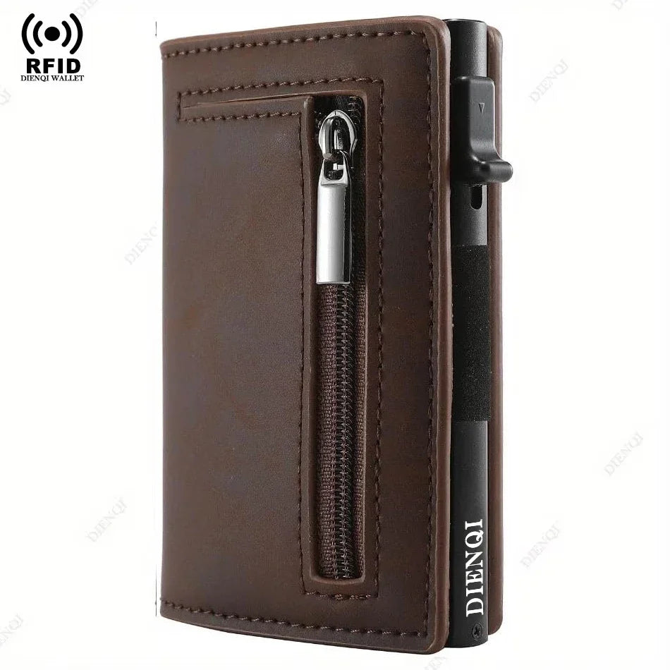 RFID Credit Card Holder For Men Slim Minimalist Wallet Aluminum Metal Luxury Money Purse