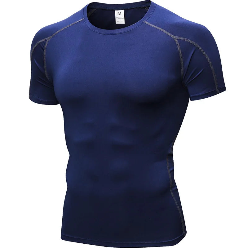 Elastic Mens Quick Dry Sport Running Shirt Fitness Top
