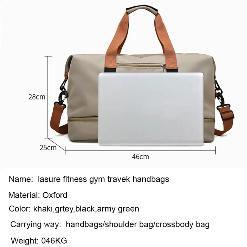 Nylon Travel Gym Bag Unisex Duffle Weekender Carry On
