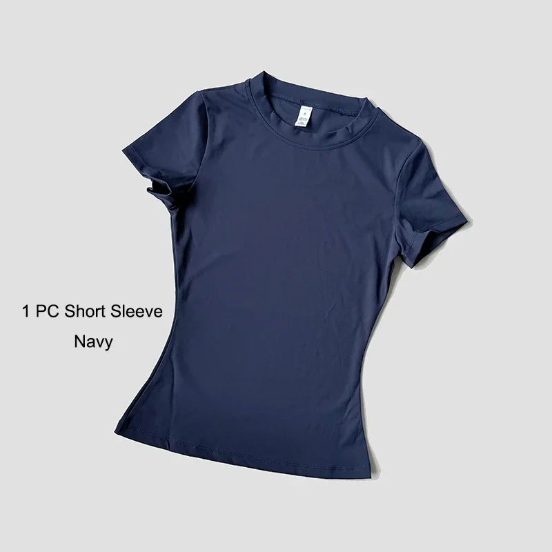 Womens Seamless Knitted Yoga Set Gym Wear Crop Top Pro
