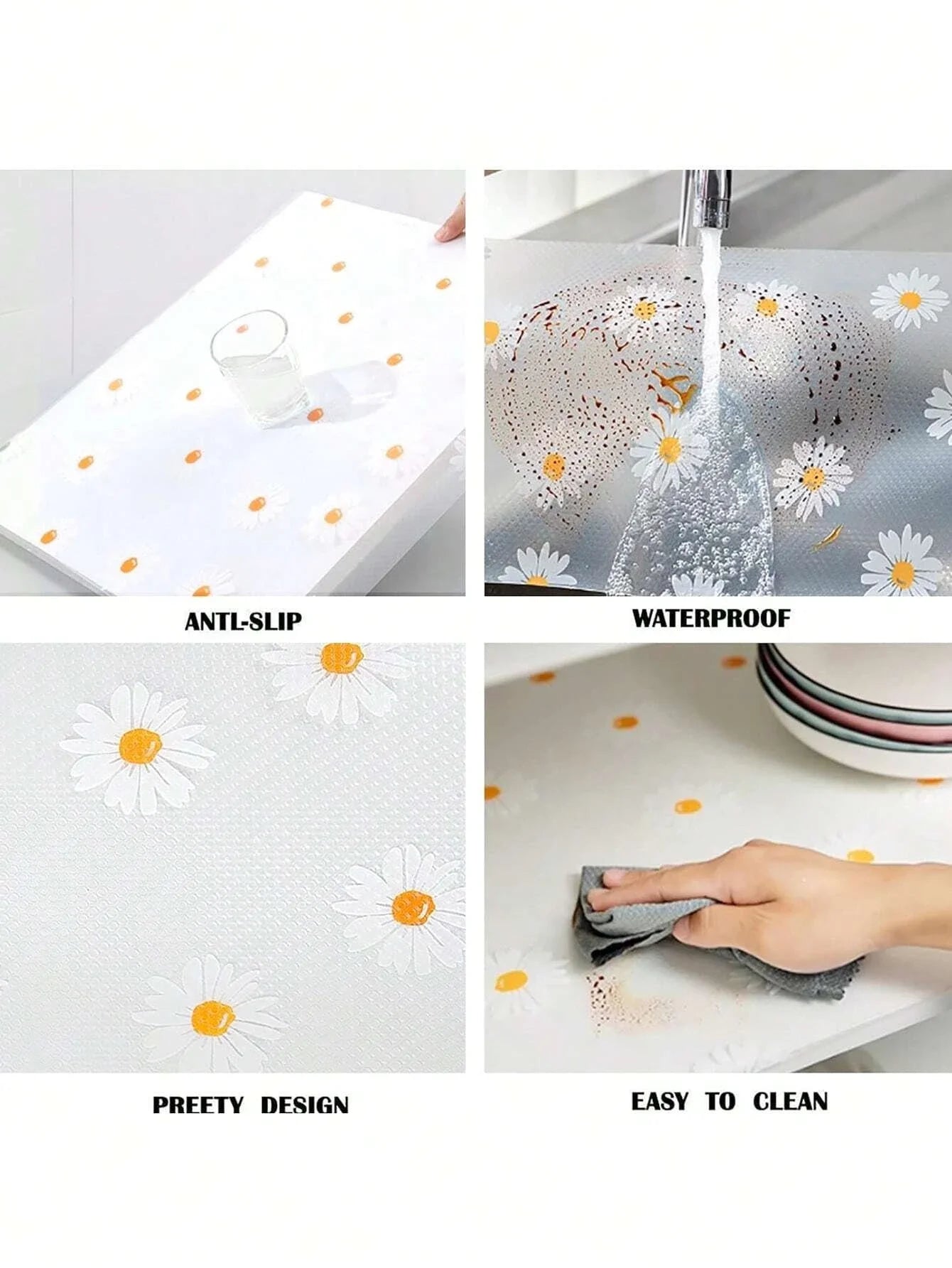 Daisy Shelf Liner 1 Roll EVA Waterproof Drawer Mat