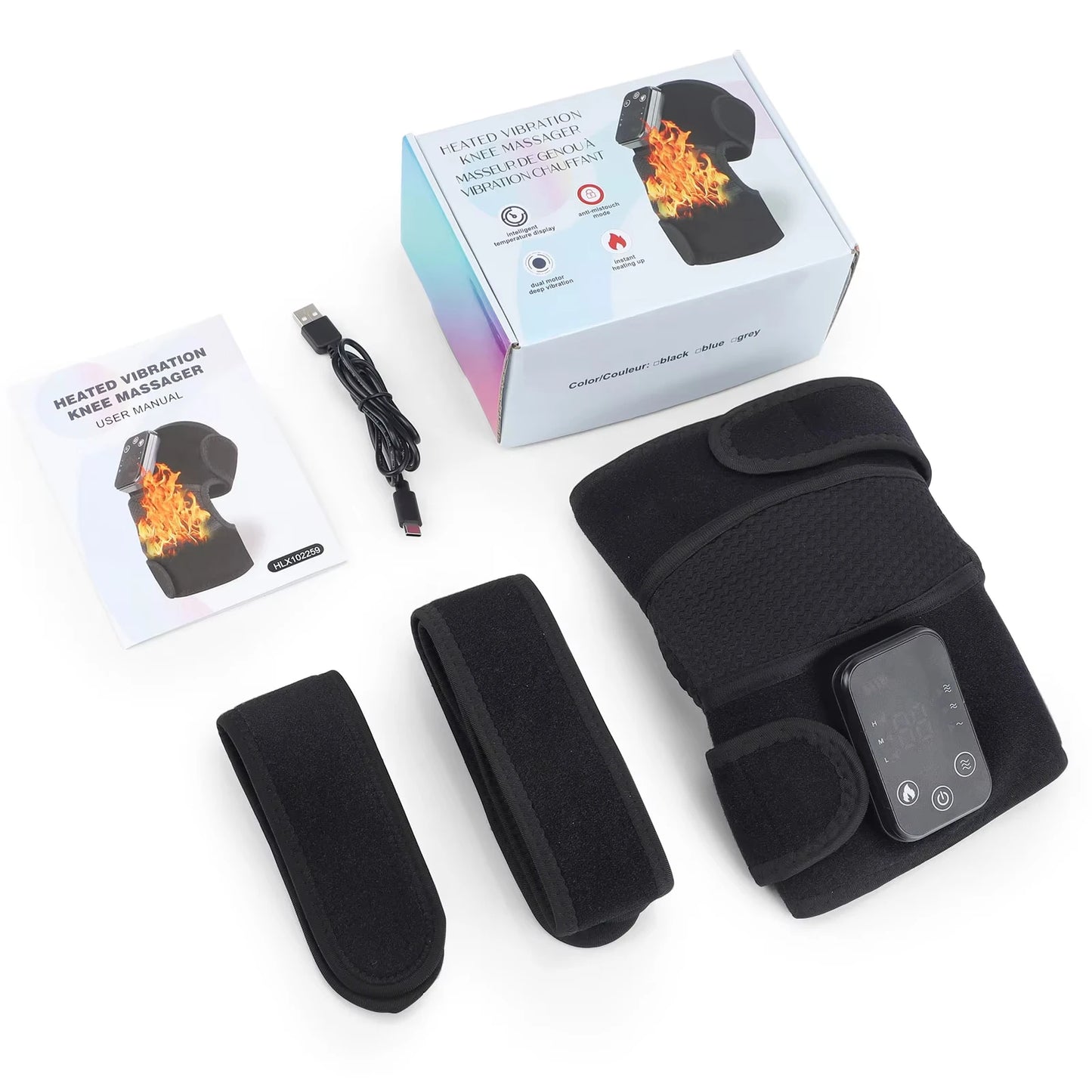 3 In 1 Shoulder Knee Elbow Heated Vibration Knee Massager Pad for Joint Pain Relief and Arthritis Support