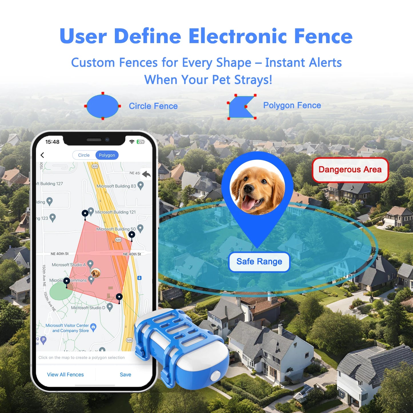 4G Pet GPS Tracker Waterproof Locator With Live Tracking