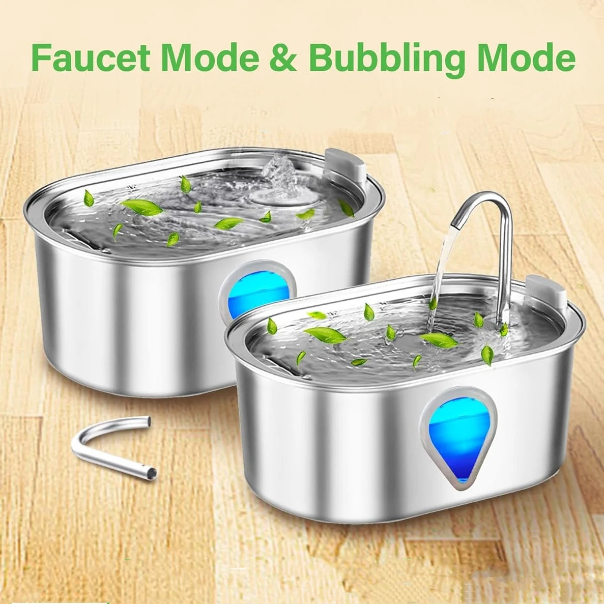 3.5L Automatic Stainless Steel Cat Water Fountain With LED