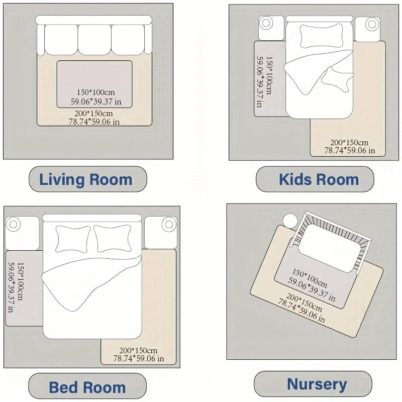 Floor Carpet 3cm Thick Memory Foam Playpen Mat Non Slip