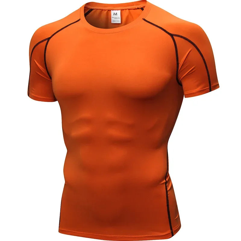 Elastic Mens Quick Dry Sport Running Shirt Fitness Top