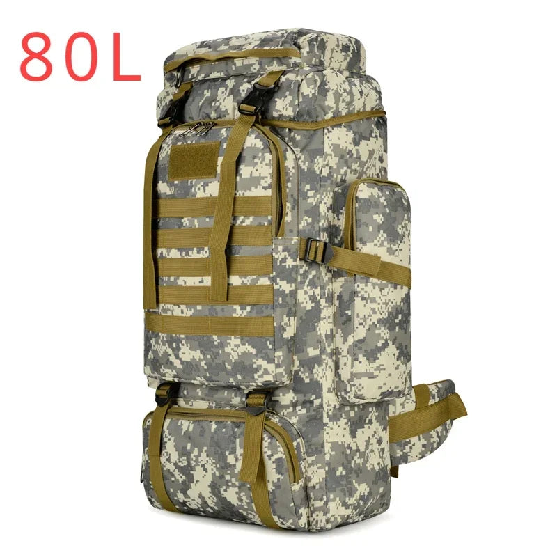 80L To 100L Mountaineering Backpack Climbing Bag Tactical Large Outdoor Hiking Camping Travel