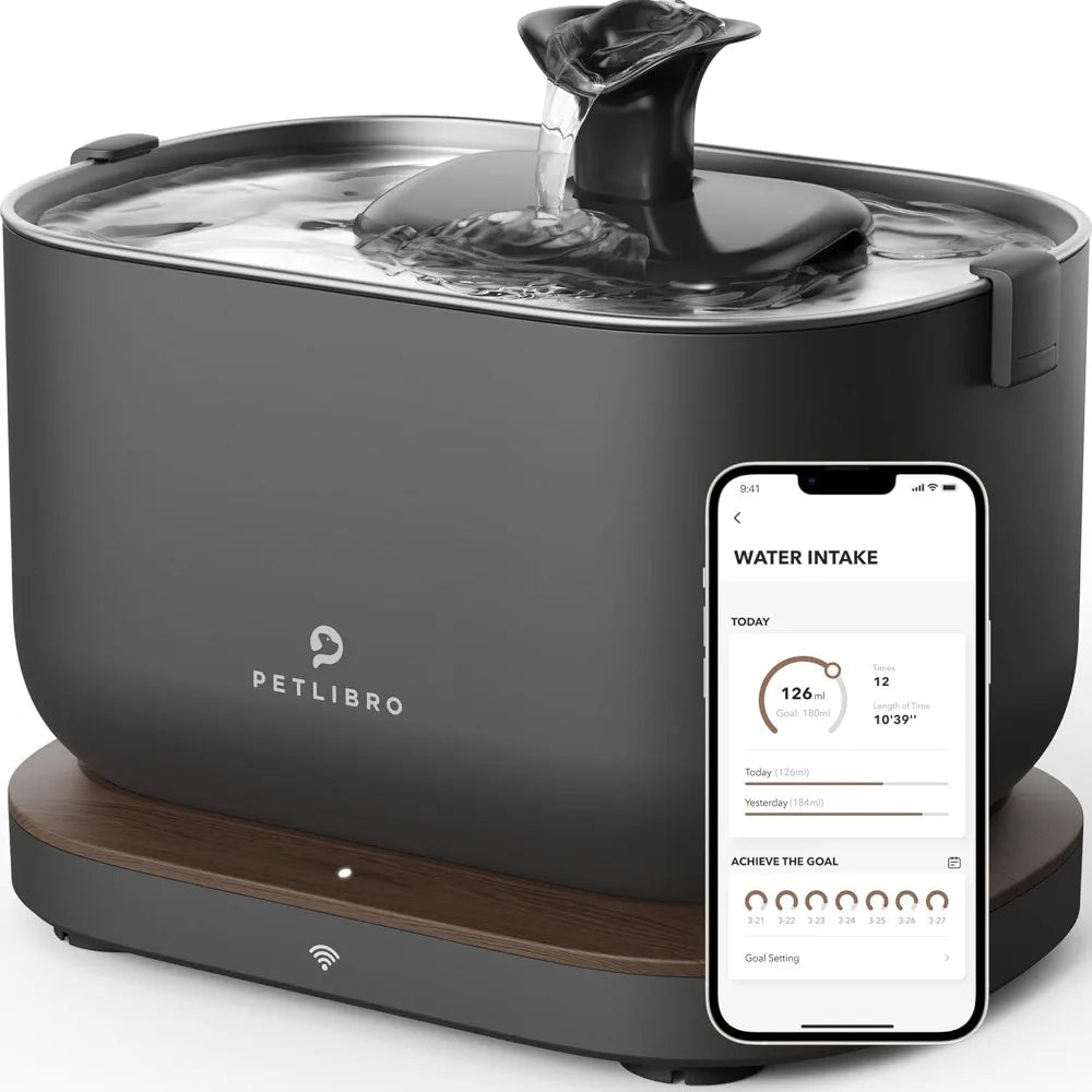 Smart Cat Water Fountain With App Control WiFi Tray