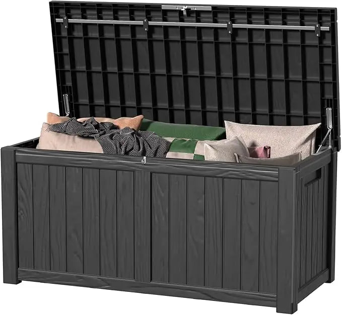 120 Gallon Waterproof Outdoor Resin Deck Box Lockable