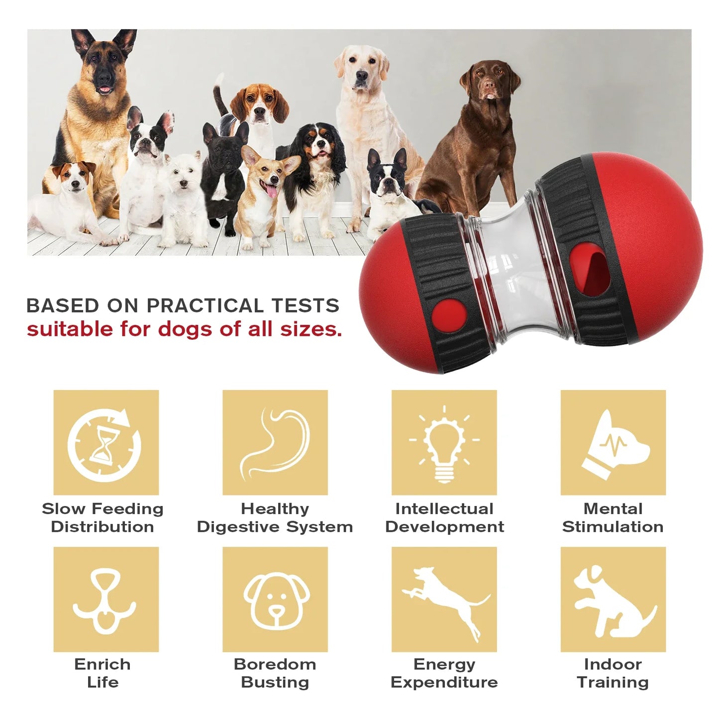 Interactive Dog Toy Slow Feeder Ball For Small Medium Dogs