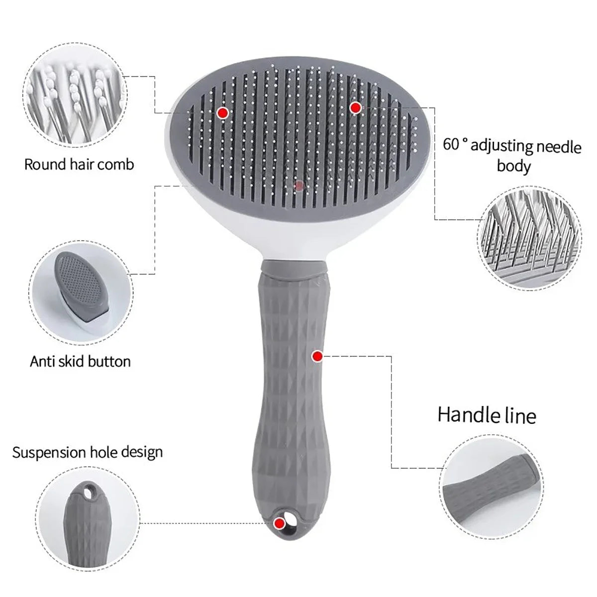 Hair Remover Brush For Dog And Cat Non Slip Stainless Steel