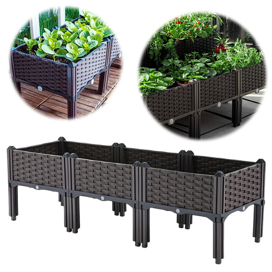 Plastic Raised Planter Box With Drainage Holes Raised Bed