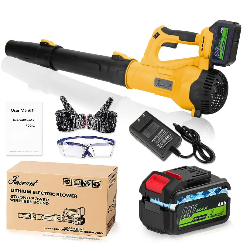 Ultra High Power Cordless Leaf Blower with Battery for Garden Cleaning Leaves Dust Removal and Snow Removal