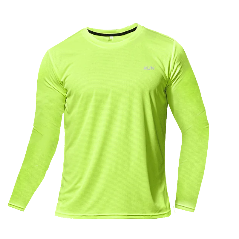 Mens Quick Dry Breathable Long Sleeve Sports T Shirt Gym