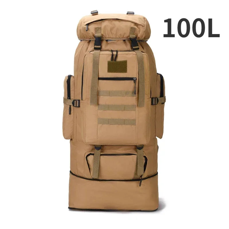 80L To 100L Mountaineering Backpack Climbing Bag Tactical Large Outdoor Hiking Camping Travel