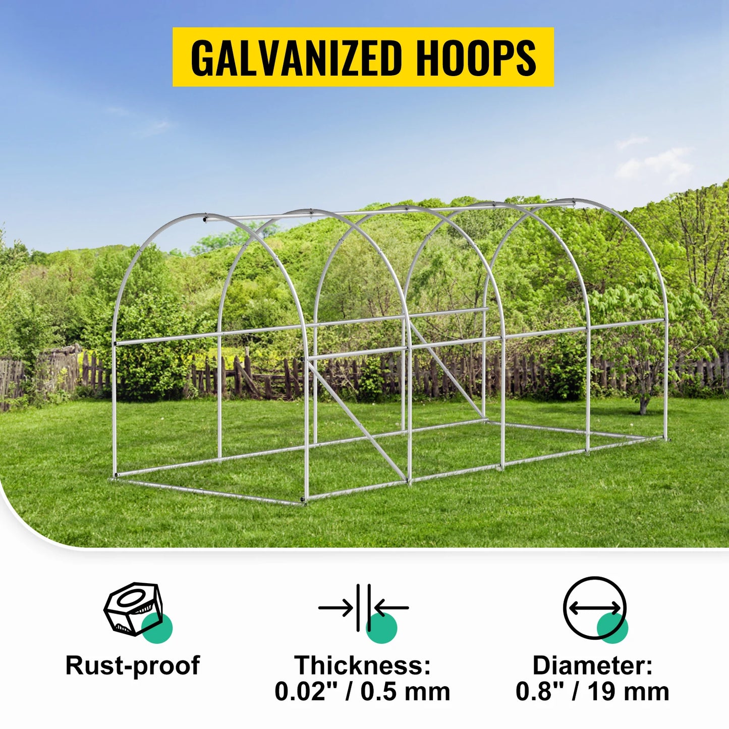 VEVOR Walk In Tunnel Greenhouse With Waterproof Cover