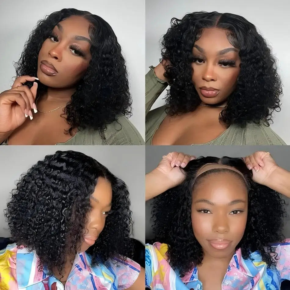 Wear And Go Glueless Bob Wig Human Hair Short Body Wave Lace Front 4X4 HD Lace Closure Wig For Women Brazilian Remy Hair