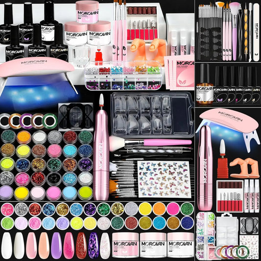 Morovan Nail Set For Beginners Diamond Powder Nail Art Kit