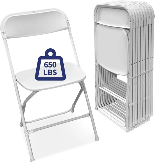 White Folding Chairs 10 Pack Portable Event Chairs Church