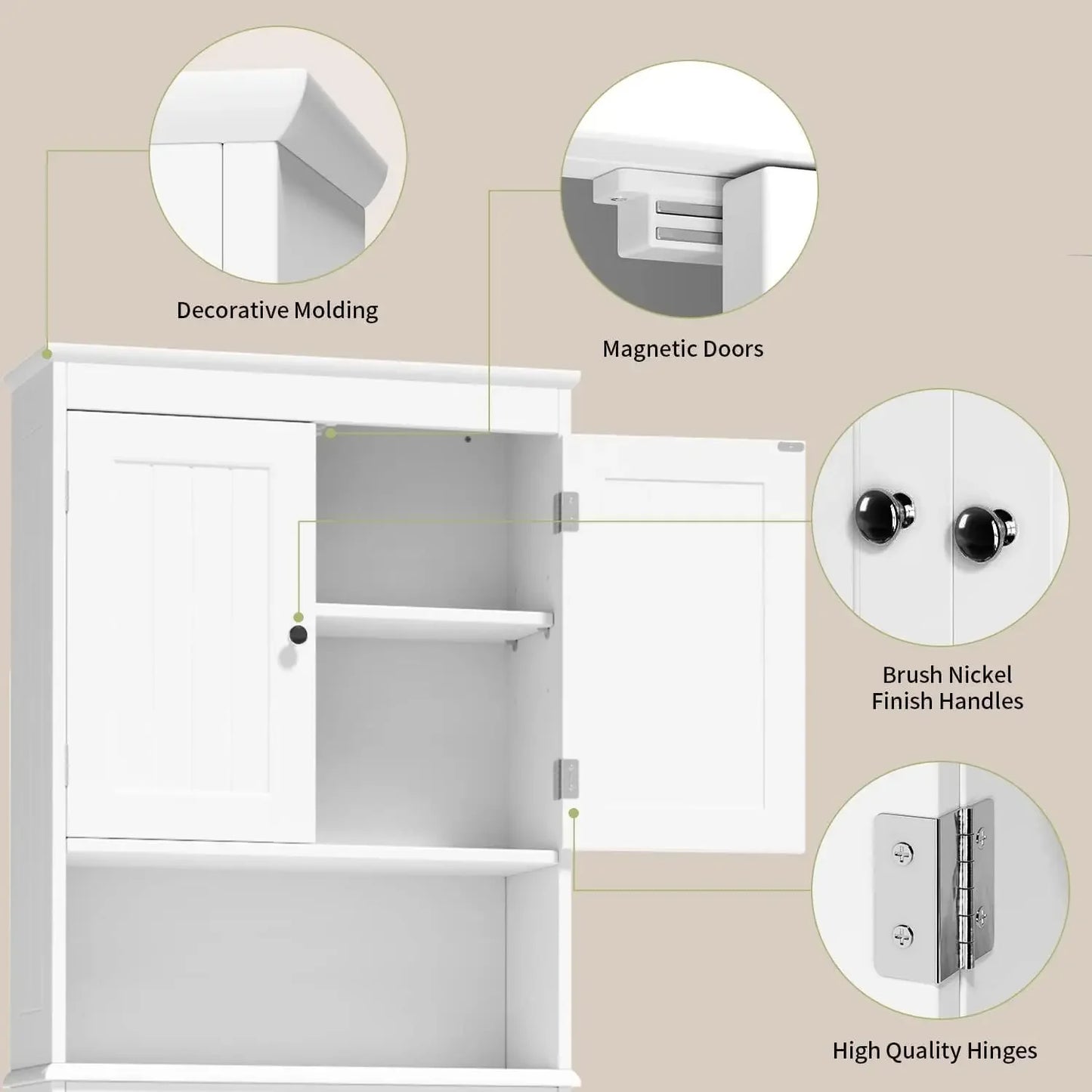 Over The Toilet Storage Cabinet With Adjustable Shelf