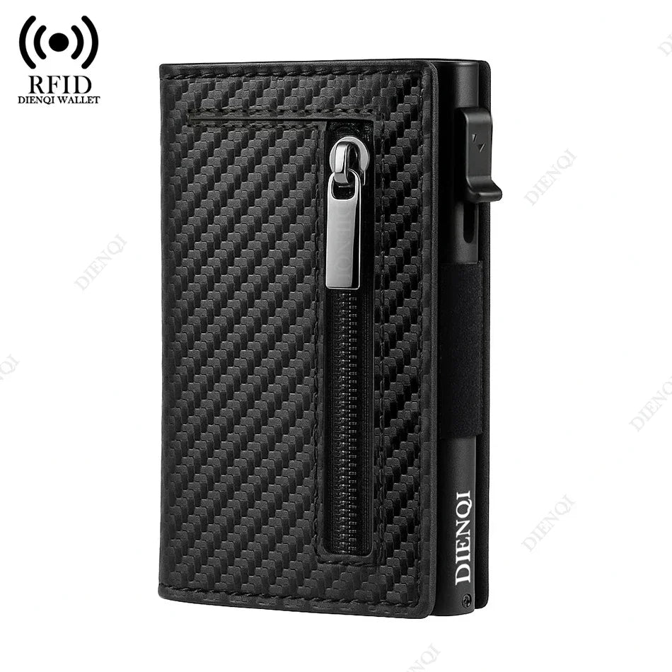 RFID Credit Card Holder For Men Slim Minimalist Wallet Aluminum Metal Luxury Money Purse