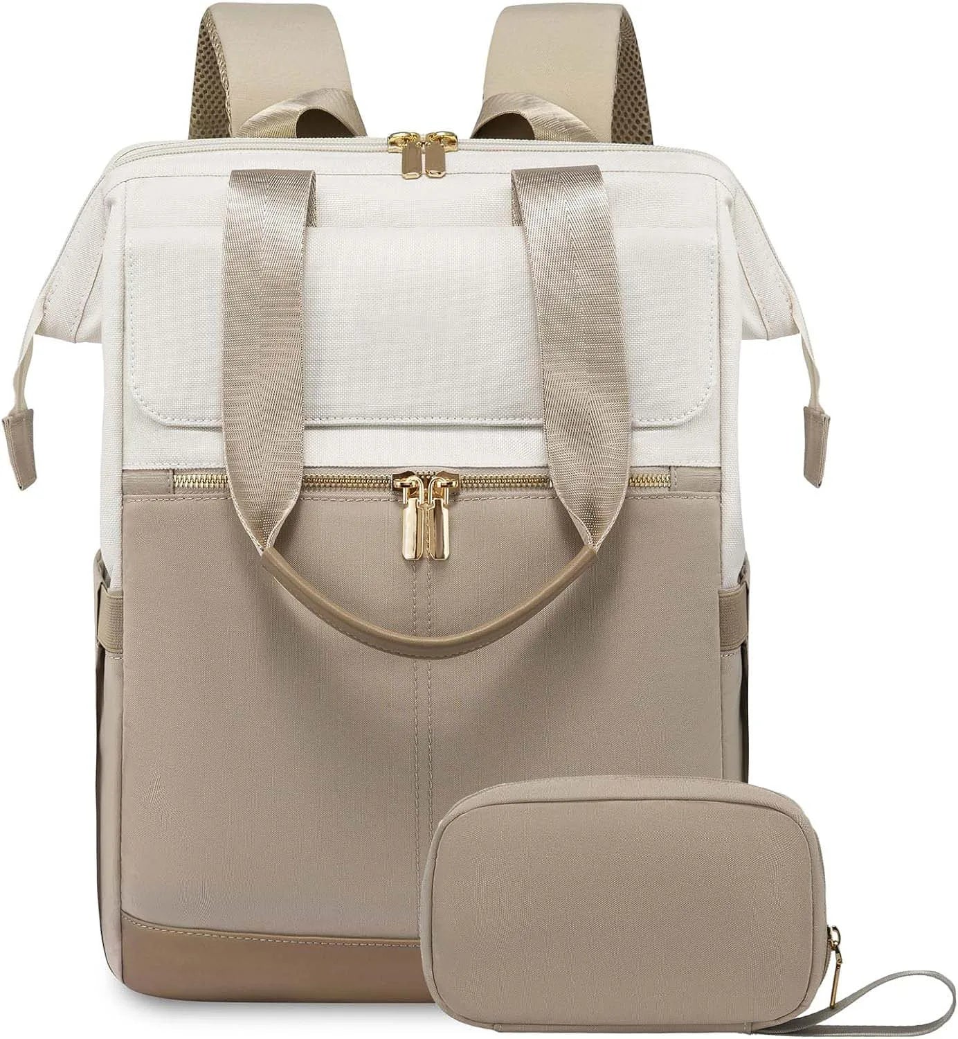 Cream Colored Womens Travel Laptop Backpack Softback Large Capacity 36 To 55 L For Cross Border Travel
