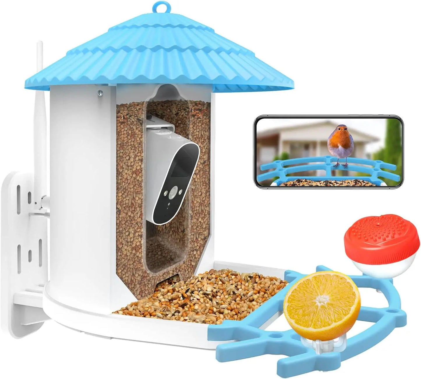 NPET Bird Feeder With Camera Solar Powered Night Vision 4MP