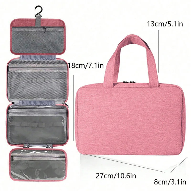 Travel Hanging Toiletry Bag Waterproof Cosmetic Storage Wet Dry Separated Organizer For Bathroom And Travel
