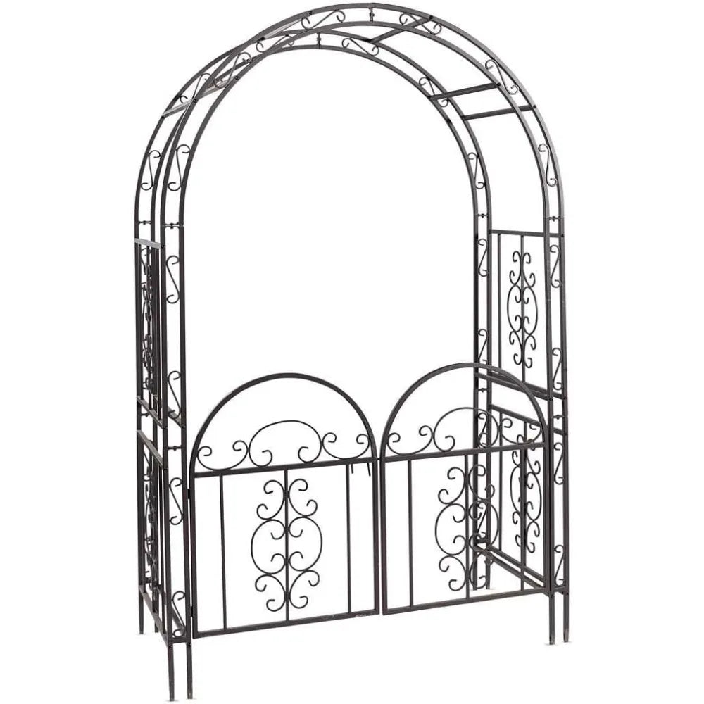 Arch Metal Garden Arbor Double Gate Montebello 84 Inches