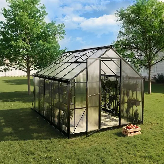 Outdoor Polycarbonate Walk In Greenhouse Aluminum Frame