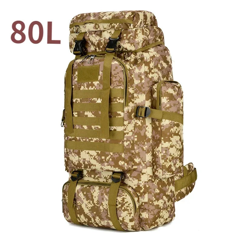 80L To 100L Mountaineering Backpack Climbing Bag Tactical Large Outdoor Hiking Camping Travel