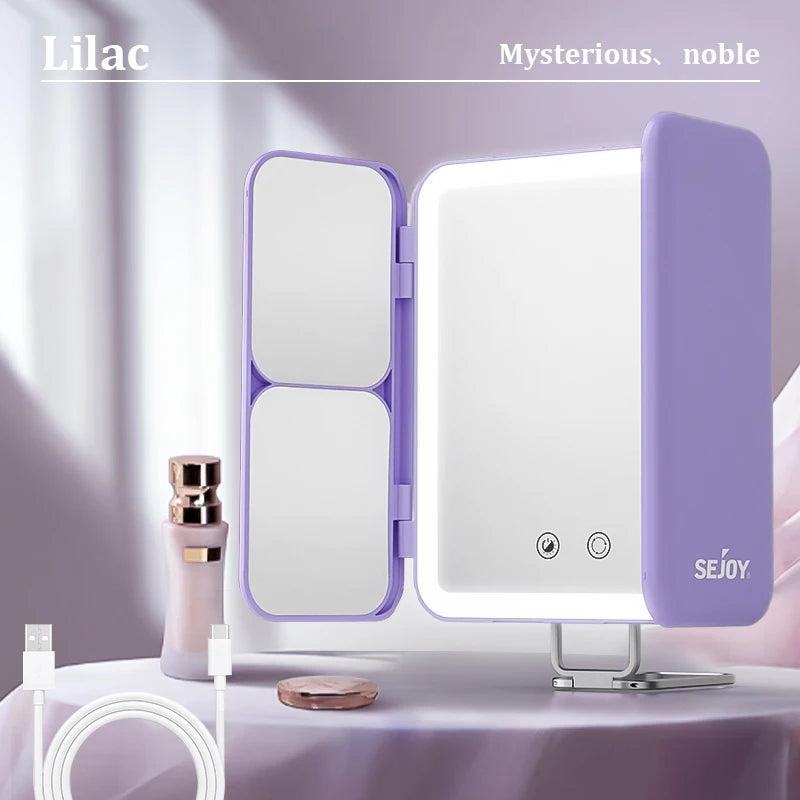 SEJOY Tri Fold LED Makeup Mirror 1X 3X 7X Magnification