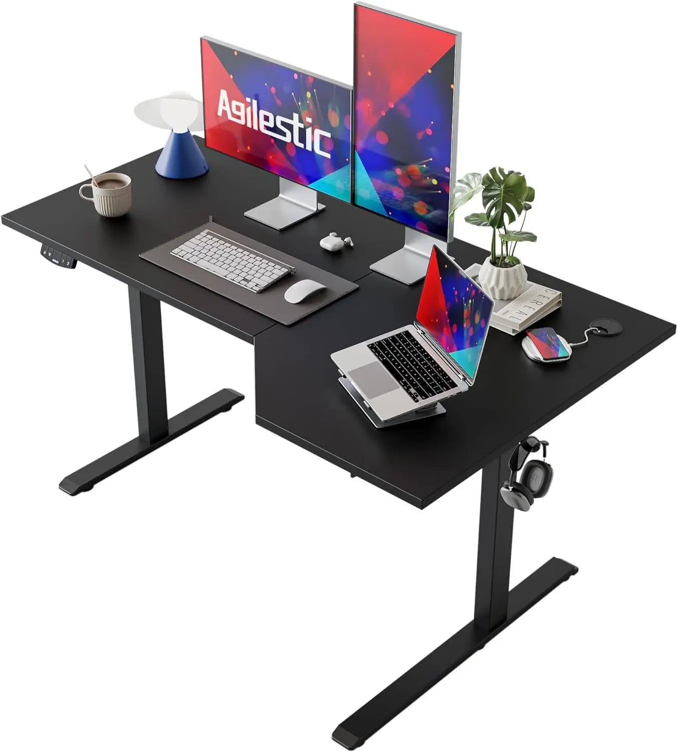 Electric Standing Desk L Shaped 55 Inch Adjustable Home