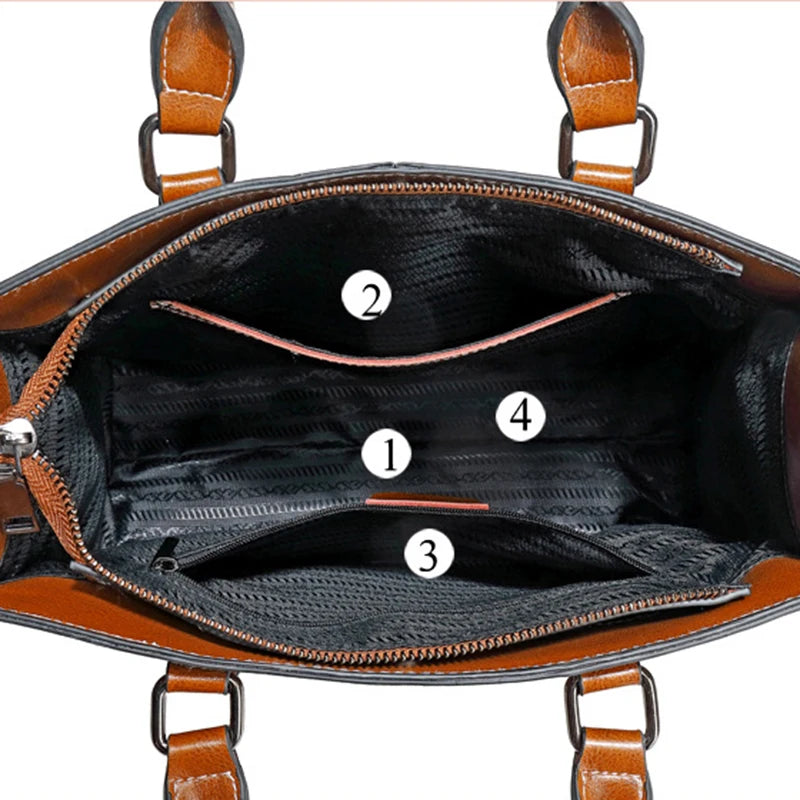 Women Handbag Crossbody Shoulder Tote Bag Genuine Leather Cowhide Messenger Top Handle Fashion Office Bag
